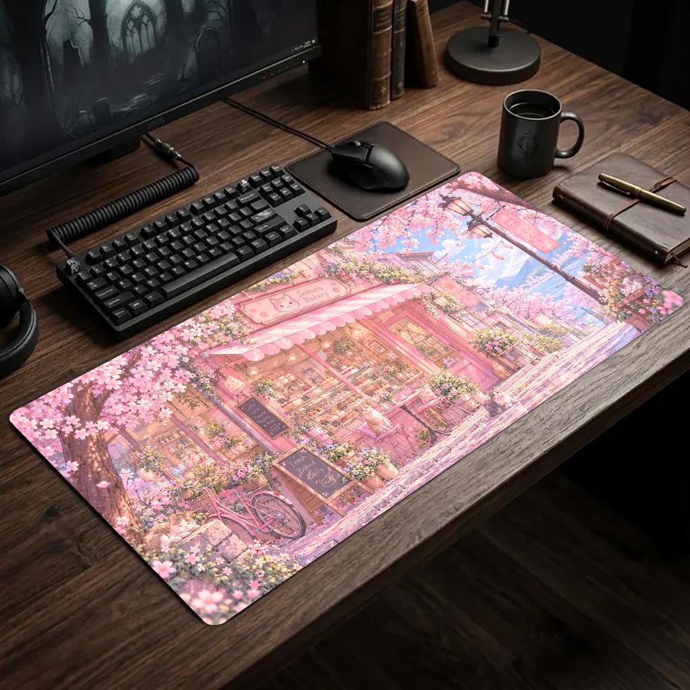 Cherry Blossom Shop Desk Mat T - Gaming Accessories Shop review and price