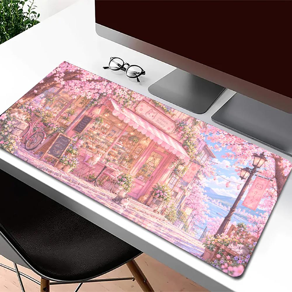 Cherry Blossom Shop Desk Mat T - Gaming Accessories Shop review and price
