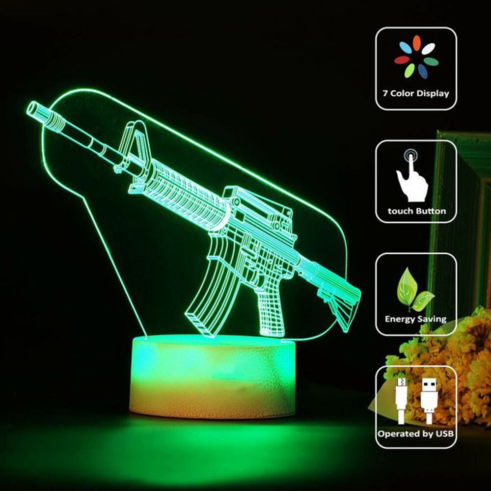 Game Rifle 3d Led Night Light  - Accessories For Your Gaming Room review and price